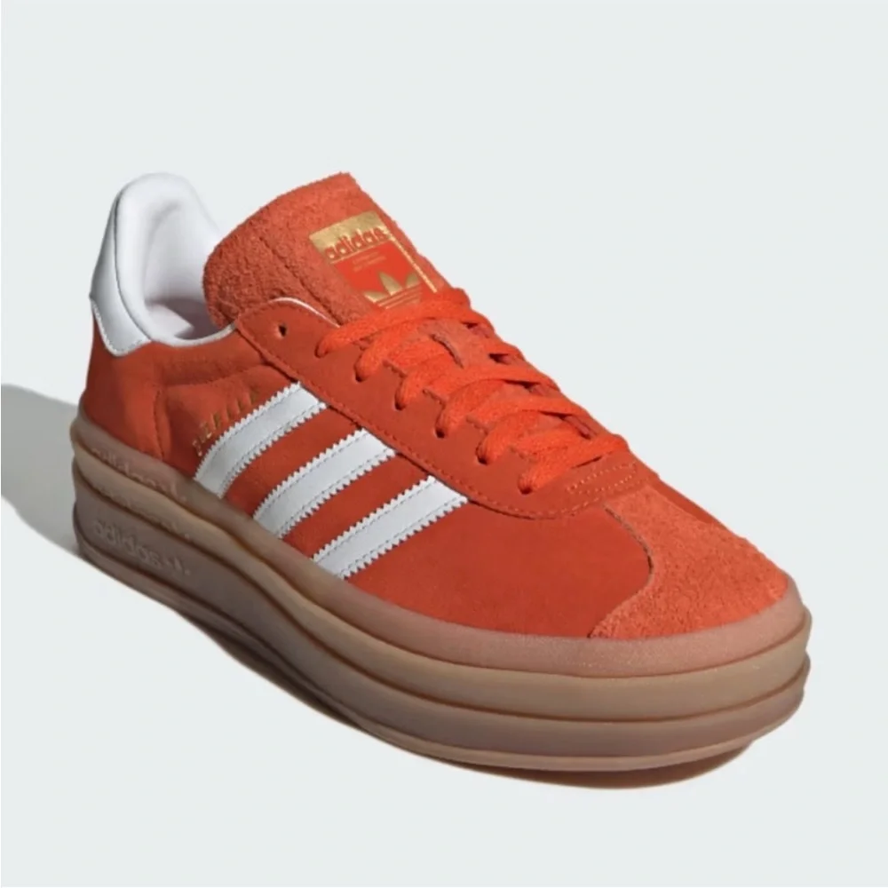 adidas Gazelle Bold Collegiate Orange Gum Sole - Picture 1 of 10